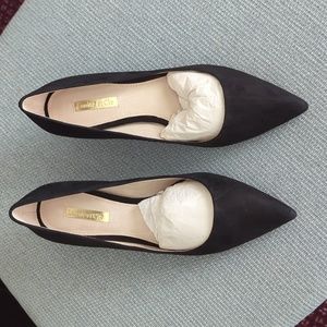 Louise et Cie Jacoba Kitten Heel Pump, Black Suede, 8M